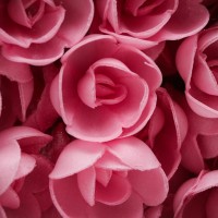 Вафельные цветы "Розы большие розовые" 3,5 см (7 шт)