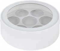 Коробка для макарон круглая с окном и ложементом на 7 шт (белая) 200х60 мм