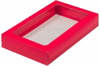 Коробка для клубники в шоколаде (красная матовая) 250х150х40 мм