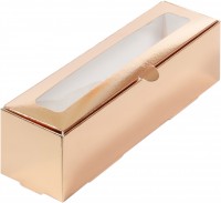 Коробка для макарон с крышкой (золото) 210х55х55 мм