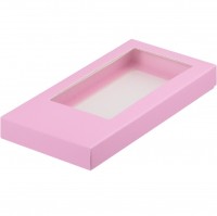 Коробка для шоколадной плитки (розовая матовая) 180х90х17 мм