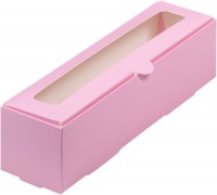 Коробка для макарон с крышкой (розовая) 210х55х55 мм