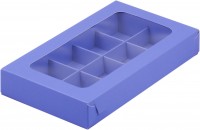 Коробка для конфет на 8 шт с вклеенным окном (лавандовая) 190х110х30 мм