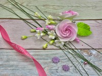 Цветочная ветка розовая-малая (R3)