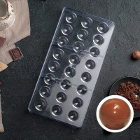 Форма для шоколада поликарбонат "Круг" 24 ячейки (27,5х13,5 см)