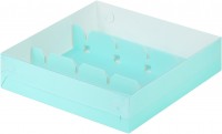 Коробка для кейк-попсов с пластиковой крышкой (тиффани) 200х200х50 мм