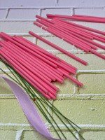 Палочки для кейк-попсов бумажные 10 см розовые (50 шт)