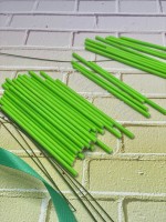 Палочки для кейк-попсов бумажные 10 см зеленые (50 шт)