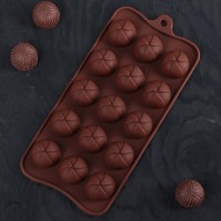 Форма для шоколада и льда силикон "Завиток" 15 ячеек 20х10х2 см