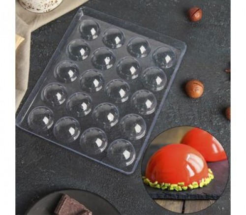 Форма для шоколада пластик "Полусфера" 20 ячеек 23,6х18,8х1,8 см