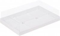 Коробка для пирожных на 6 шт с крышкой (белая) 260х170х60 мм