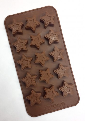 Форма для шоколада и льда силикон "Звездочки" 15 ячеек 21х11 см