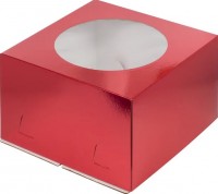 Коробка "Хром-Эрзац" (с окном) красная глянцевая 300х300х190 мм