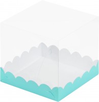 Коробка для торта с прозрачным куполом (тиффани) 150х150х140 мм