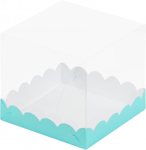 Коробка для торта 150х150х140 мм с прозрачным куполом (тиффани) 
