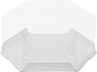 Коробка  под торт "шестигранник" с прозрачным куполом 240/240/70 мм (белая) 