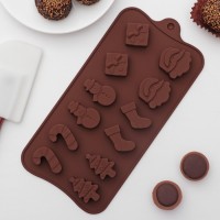 Форма для шоколада силикон "Новогодняя" 20,5х10,5 см