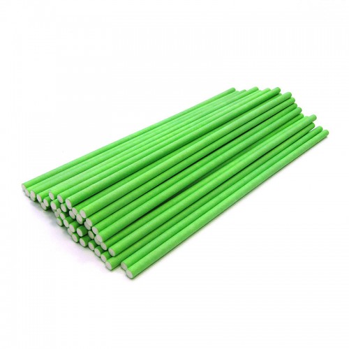Палочки для кейк-попсов бумажные 20см зеленые (50шт)