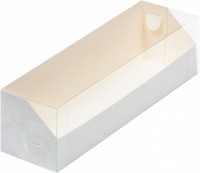 Коробка для макарон 190х55х55 мм с крышкой (белая) 