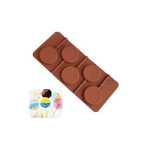 Форма для шоколада и леденцов силикон "Круг" 5 ячеек 24х11х5 см