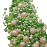 Посыпка Драже из глазури Микс № 111 (жемчуг серебро, зеленый) 100 гр