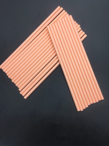 Коктейльные трубочки бумажные персиковые 20 см (25 шт)