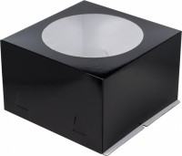 Коробка "Хром-Эрзац" (с окном) черная 280х280х180 мм