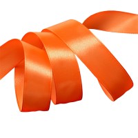 Атласная лента (скандально-оранжевая) 25 мм (23 м)