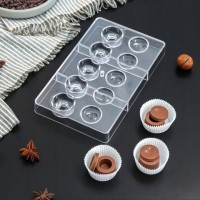 Форма для шоколада пластик "Бабл" 10 ячеек 20х11,5х3 см