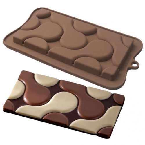 Форма для шоколада силикон "Плитка гипноз" 16х8 см