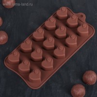 Форма для шоколада силикон "Сердцеедка" 21,5х11х1,5 см