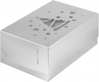 Коробка для капкейков на 6  шт с окном (Елка серебро) 235х160х100 мм