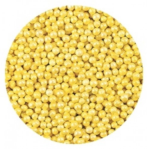 Посыпка шарики (желтые перламутровые) 2мм (100 гр)