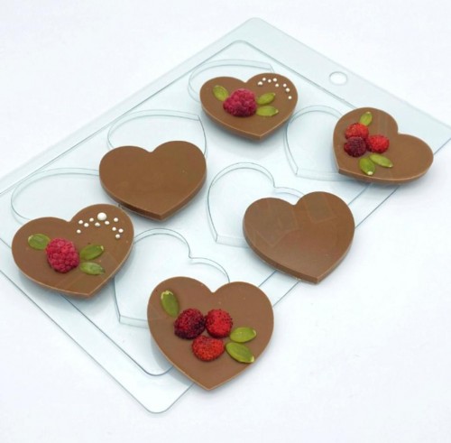 Форма для шоколада пластик "Плитка сердце" 5,5*4,9*5 см