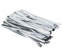 Твист-лента (завязки) для пакетиков серебряная 8 см (100 шт)