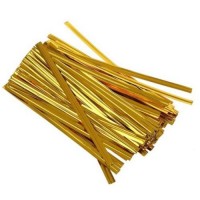 Твист-лента (завязки) для пакетиков золотая 8 см (100 шт)