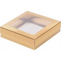 Коробка для клубники в шоколаде (золото) 150х150х40 мм