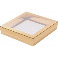 Коробка для клубники в шоколаде (золото) 200х200х40 мм
