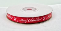 Атласная лента (Merry Christmas красная) 10 мм (23 м)