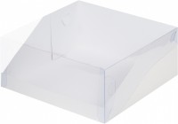 Коробка 235х235х100 мм с пластиковой крышкой (белая)