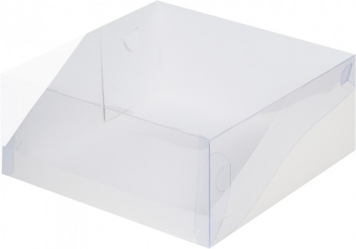 Коробка 235х235х100 мм с пластиковой крышкой (белая)