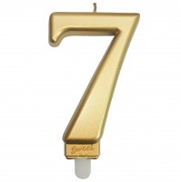 Свеча Золотая цифра "7" (8 см)