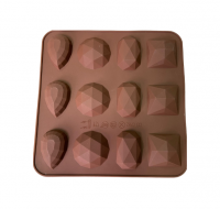 Форма для шоколада и льда силикон "Бриллианты" 12 ячеек 15х15 см