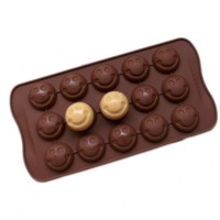Форма для шоколада и льда силикон "Смайл" 15 ячеек (20х10 см)