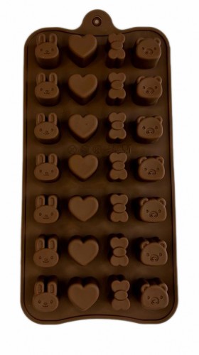 Форма для шоколада силикон "Мини сердечки и зайчики" 2х1,5 см