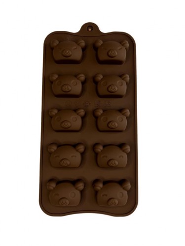 Форма для шоколада силикон "Мишки" 10 ячеек 4х2 см