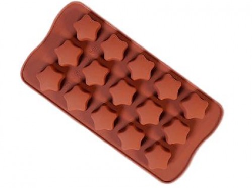 Форма для шоколада силикон "Звезды" 15 ячеек 20х11х2 см