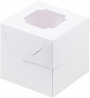 Коробка для капкейков на 1 шт с квадратным окном 100х100х100 мм