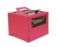 Коробка 240х240х200 мм ручка/розовая
