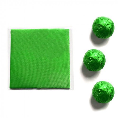 Фольга для конфет "Зеленая" 10х10 см (100 шт)